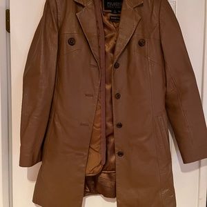 Leather jacket - dark camel color